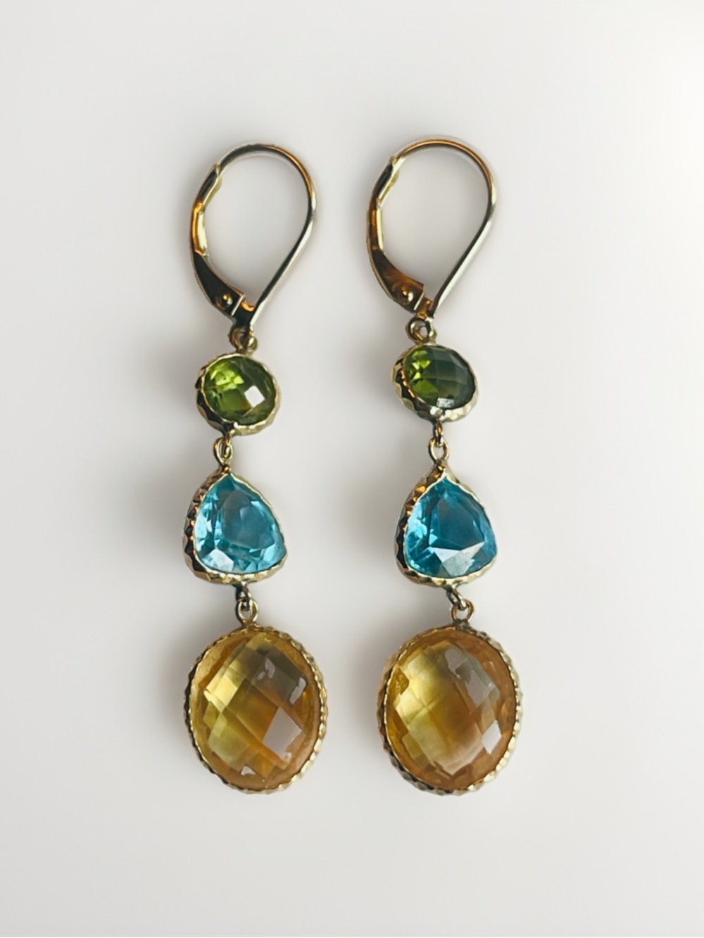 14K Rock Candy® 3-Tier Drop Ippolita SIGNED Drop Earrings, Felt Bag Included